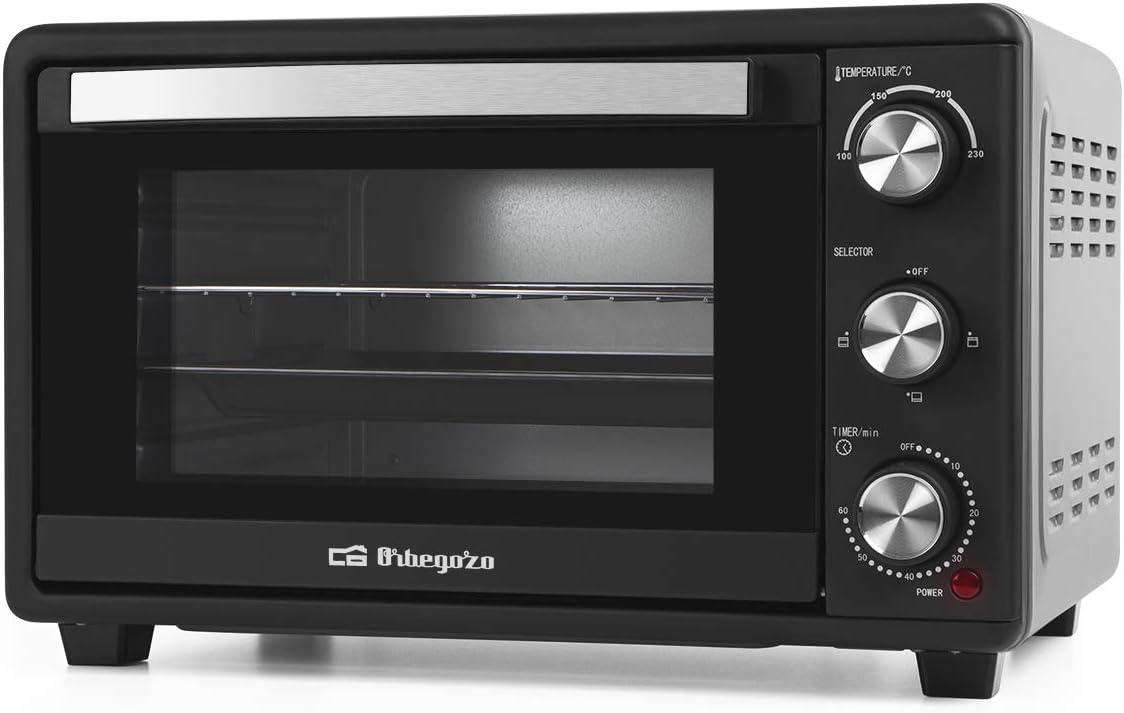 Orbegozo HO 255 Negro Horno eléctrico de sobremesa, 25 L, temporizador, termostato regulable 1500 W Reacondicionado