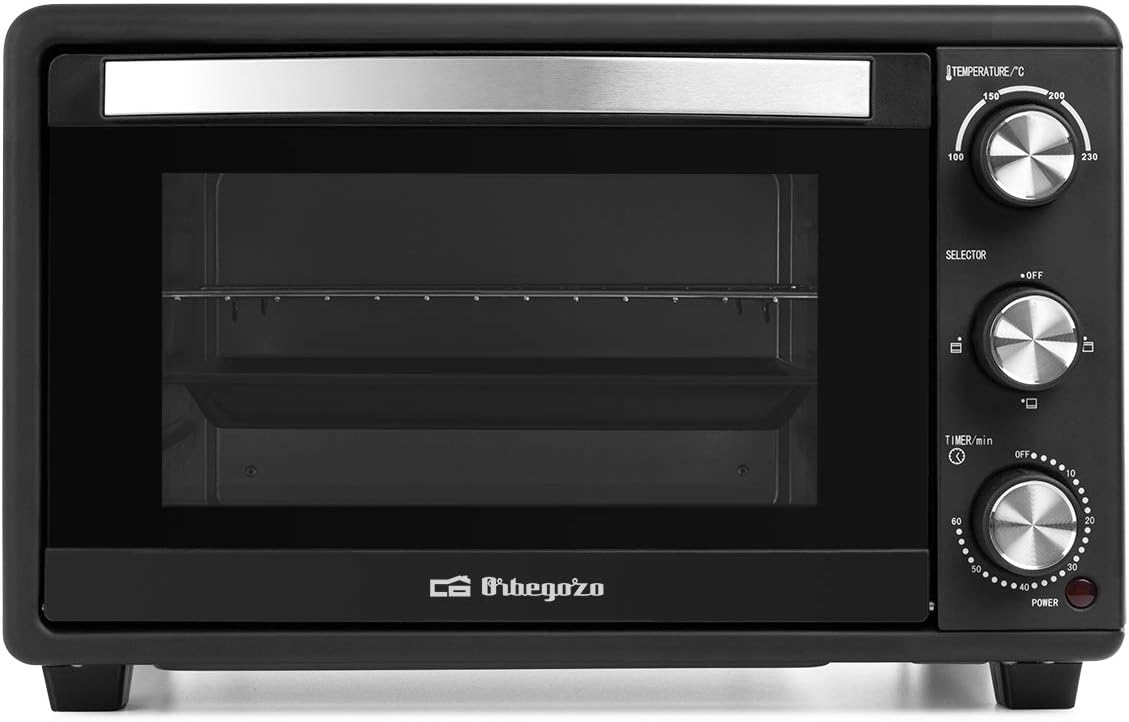 Orbegozo HO 255 Negro Horno eléctrico de sobremesa, 25 L, temporizador, termostato regulable 1500 W Reacondicionado
